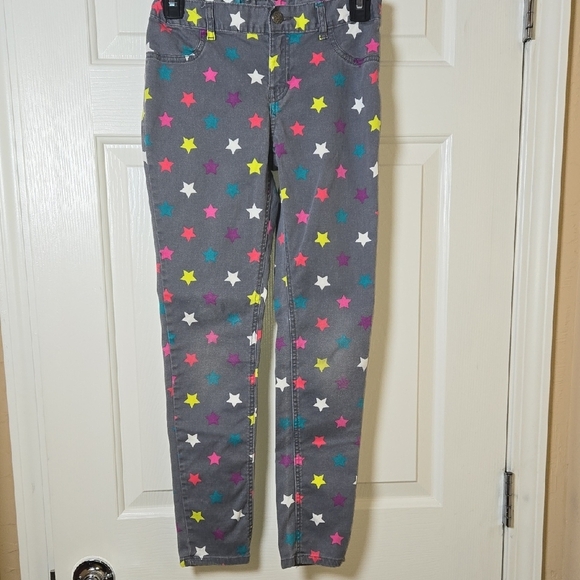 PLACE Gray Jeggings Colorful Stars JR. 12 ADJ WAIST  Y2K FUN UNIQUE COMFY BOLD - Picture 4 of 14